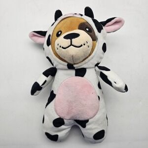 Cow Costume Dog Plush Stuffed Animal Toy Small White Black Pink Soft Cute